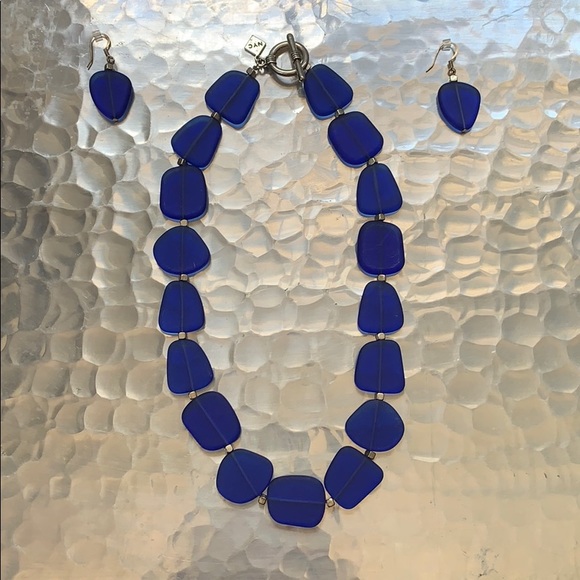 Jewelry - Smithsonian Sea Glass Necklace & Earrings